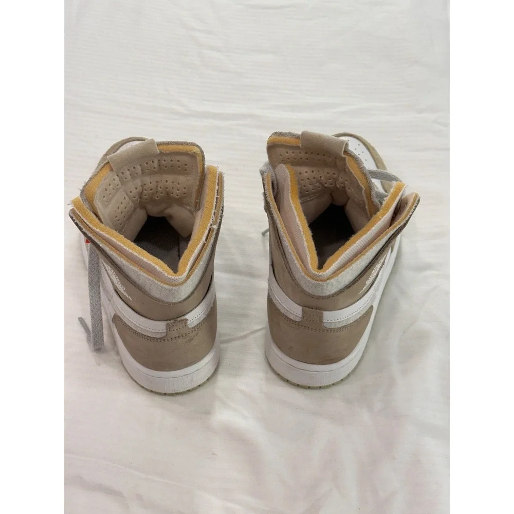 Womens Air Jordan 1 High‎ Zoom CMFT Olive Aura Size 7 White Khaki CT0979-102